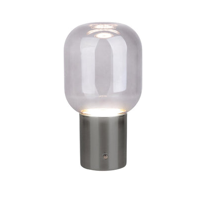 Draadloos tafellicht "Albero" decoratief tafellicht gemaakt van chroomkleurig metaal en glas met stevig geïnstalleerde LED's, dimbaar met aanraaksensor, 25 cm hoog