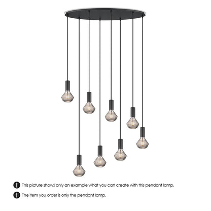 Home Sweet Home Zwarte ovale metalen Hanglamp 8L - 80/25/117.5CM