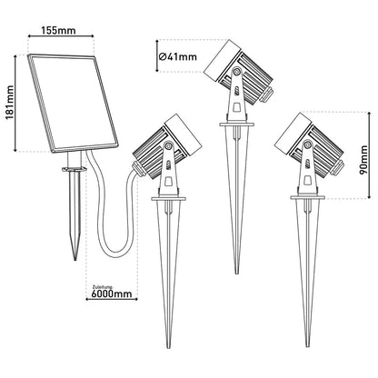 LED-zonne-spot met 3 zitplaatsen met Earthspout "Spoti" "buiten en speerboeien