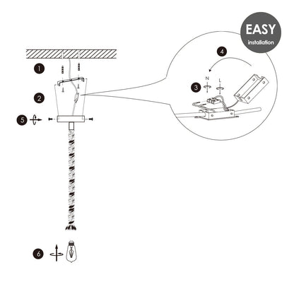 Home Sweet Home hanglamp wit Leonardo Diabolo - G180 dimbaar E27 amber