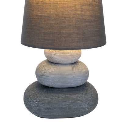 Keramische tafellamp "Stoney", keramische tafellamp in grijs, met E14 -aansluiting, tafellamp voor eetkamer, woonkamer, gang of kantoor, of als bedlamp, 31 cm hoog