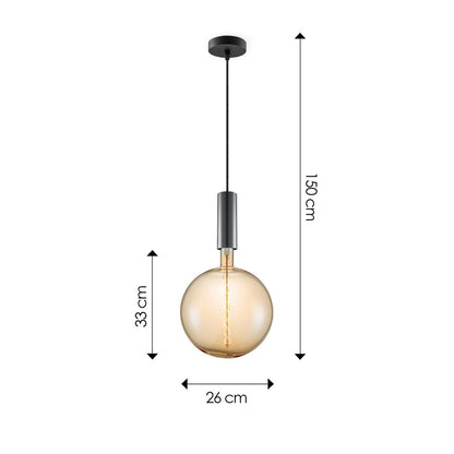 Home Sweet Home hanglamp zwart Saga Globe - - dimbaar E27 amber