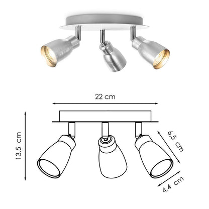 Home Sweet Home LED Opbouwspot Alba 3L - dimbare - geborsteld staal