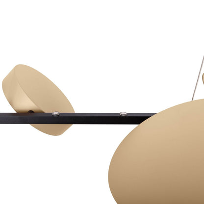 Led hanger lamp "Tessa" amandel, 150 cm hoog, 110 cm lang, gemaakt van metaal in matte amandel (Pantone 481 C) en zwart -wit plastic