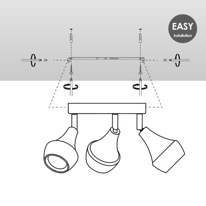 Home Sweet Home LED Opbouwspot Vaya 3 - incl. dimbare LED lamp - Zwart