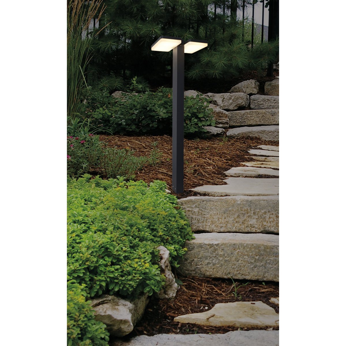 LED Buitenbasis "Clair", gemaakt van metaal in antraciet, met geïntegreerde LED