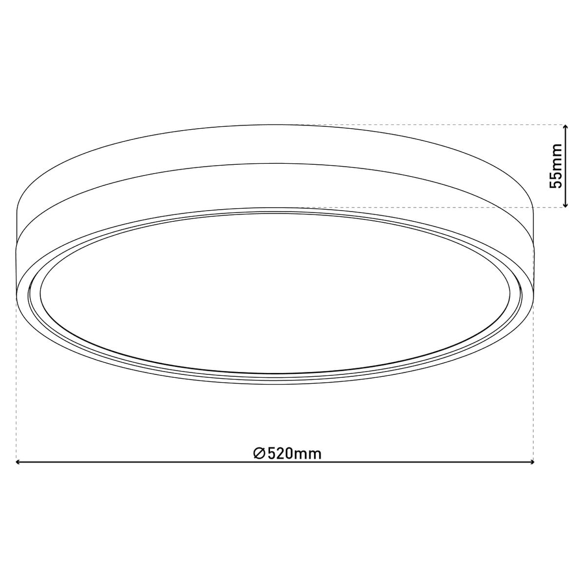 LED-plafondlicht "Lola" Ø van 50 cm, 9 cm hoog, metaal en plastic in bruin en wit, geïntegreerde LED's, 1900 lm, dimmable, CCT-functie 3000-6500 K, nachtlichtfunctie