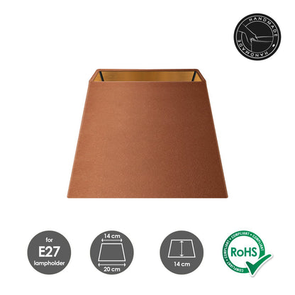 Home Sweet Home Velvet Lampenkap - Bruin + goud - 20 x 20 x 14 cm