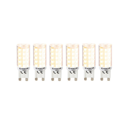 6-set LED-lamp G9, 3,5 watt, gemaakt van plastic, warm wit