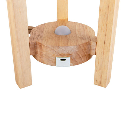 Ackitical Lamp "Madita" 19 cm hoog, in wit/natuur, met geïntegreerde LED, dimbaar met aanraaksensor