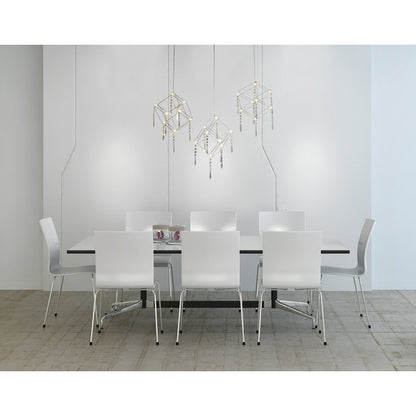 Led hanger lamp "Araneus" metaal en plastic in chroom, met stevig ingebouwde leds, 80 cm lang, verlichting voor woonkamer, eetkamer of kantoor