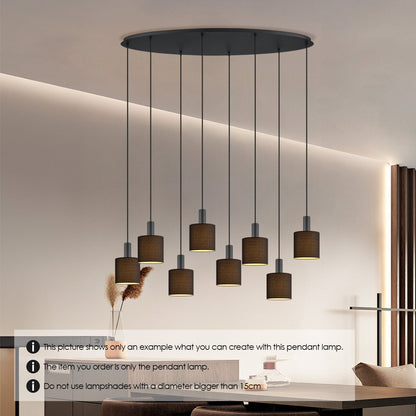 Home Sweet Home Zwarte ovale metalen Hanglamp 8L - 120/35/117.5CM