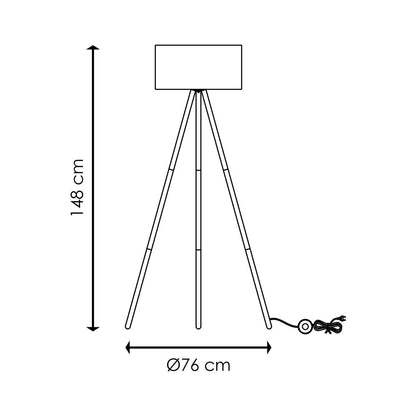 Home Sweet Home Moderne Vloerlamp - Staande Lamp - Lampenkap - Wit