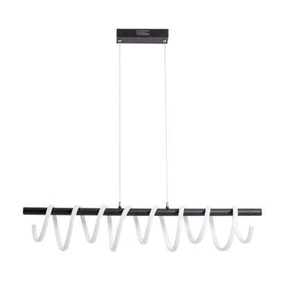 LED -hanglamp "Belleza", moderne metalen slinger lamp in zwart en wit, met stevig ingebouwde LED's, ca. 100 cm lang, de ideale verlichting voor woonkamer, eetkamer of keuken.