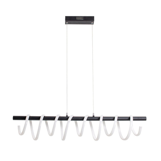 LED -hanglamp "Belleza", moderne metalen slinger lamp in zwart en wit, met stevig ingebouwde LED's, ca. 100 cm lang, de ideale verlichting voor woonkamer, eetkamer of keuken.