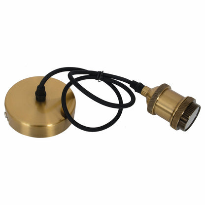 Schroeflaag Pendula textiel "Alfa", gemaakt van metaal- en textielkabel, messing, E27 -versie, verlichting voor woonkamer en kantoor