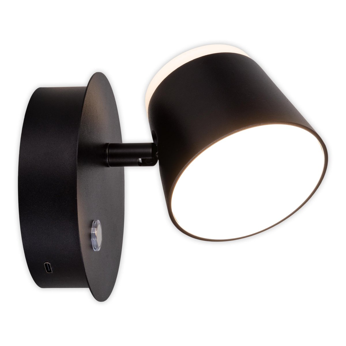 Wordeloos wandlicht "tondo" magnetisch, ca. 12 x 14,5 cm, gemaakt van black metal, voor binnen