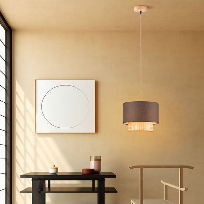 Home Sweet Home Hanglamp Cane Weave - Zwart - 30x30x129cm