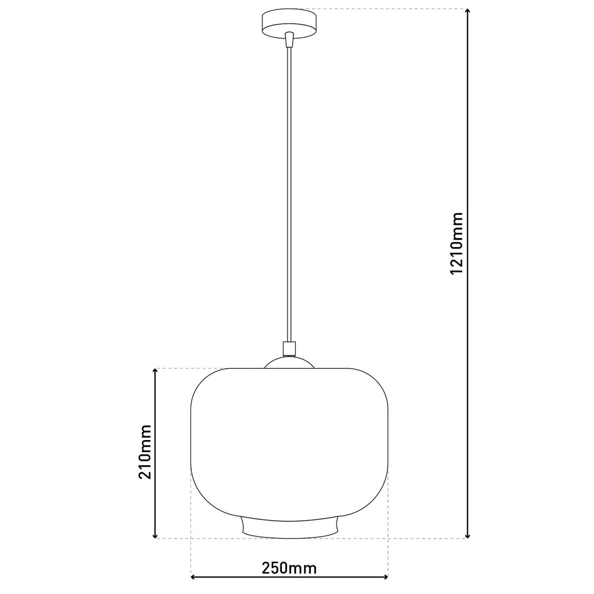 Hanger lamp "vaso", retro, hanglamp, metaal en rookglas in antraciet, E27 -aansluiting, voor eetkamer, woonkamer, gang of kantoor, met een Øvon 25 cm