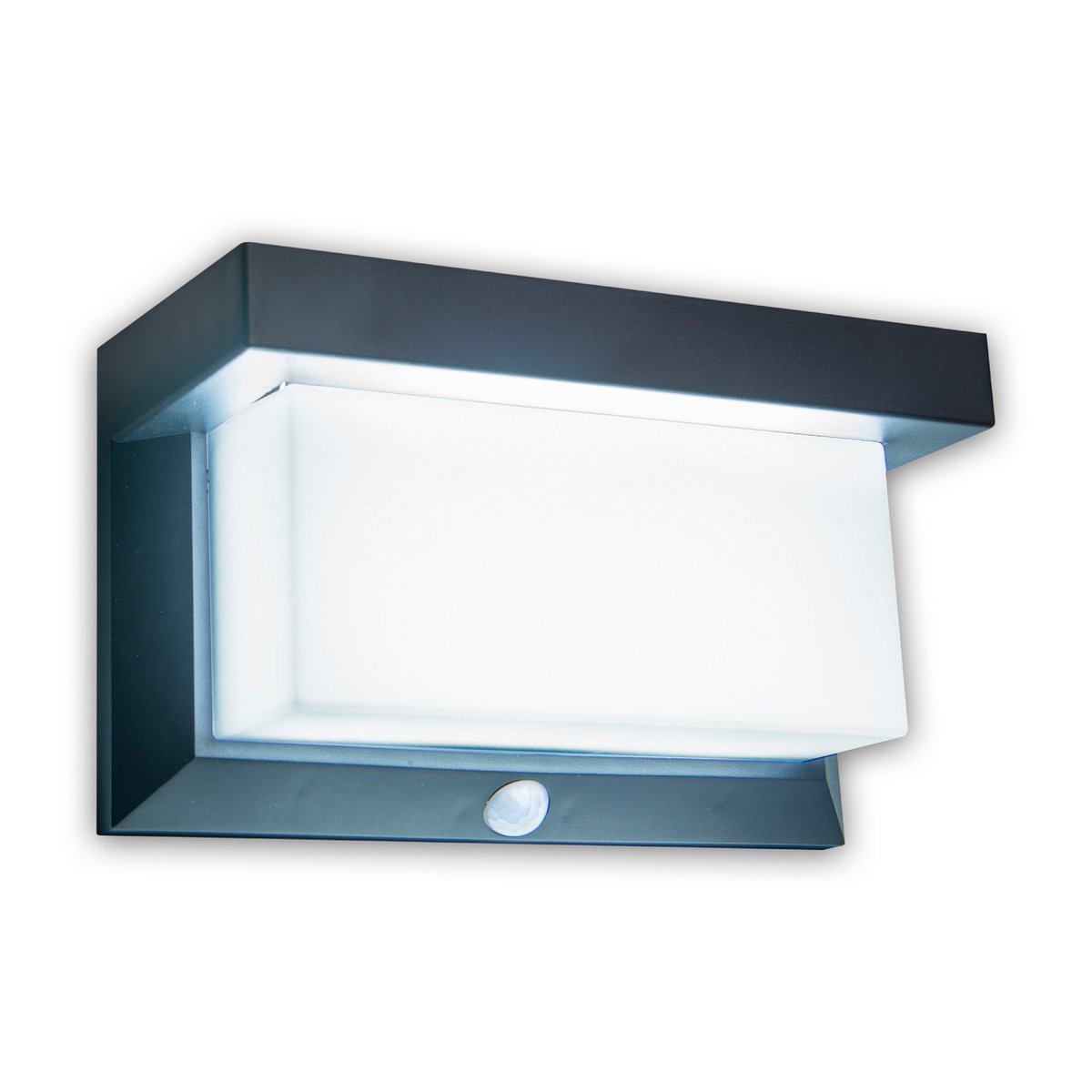 LED Solar Buitenwandlamp met bewegingsdetector, voor buiten, wandlamp - Plastic in zwart, met geïntegreerde LED