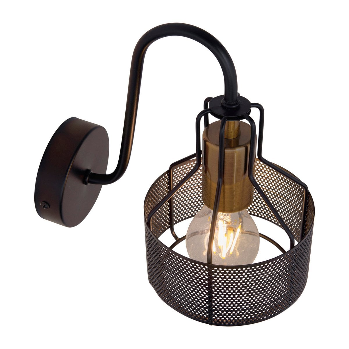 1er Wall Lamp Spot "Foro" gemaakt van metaal in het zwart, met E27 -versie, ongeveer 22 x 13,5 x 23 cm. Stijlvolle verlichting voor woonkamer, eetkamer of keuken.