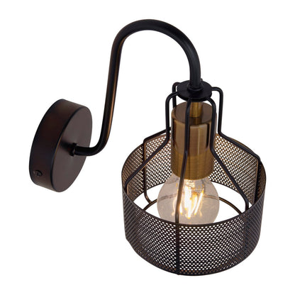 1er Wall Lamp Spot "Foro" gemaakt van metaal in het zwart, met E27 -versie, ongeveer 22 x 13,5 x 23 cm. Stijlvolle verlichting voor woonkamer, eetkamer of keuken.