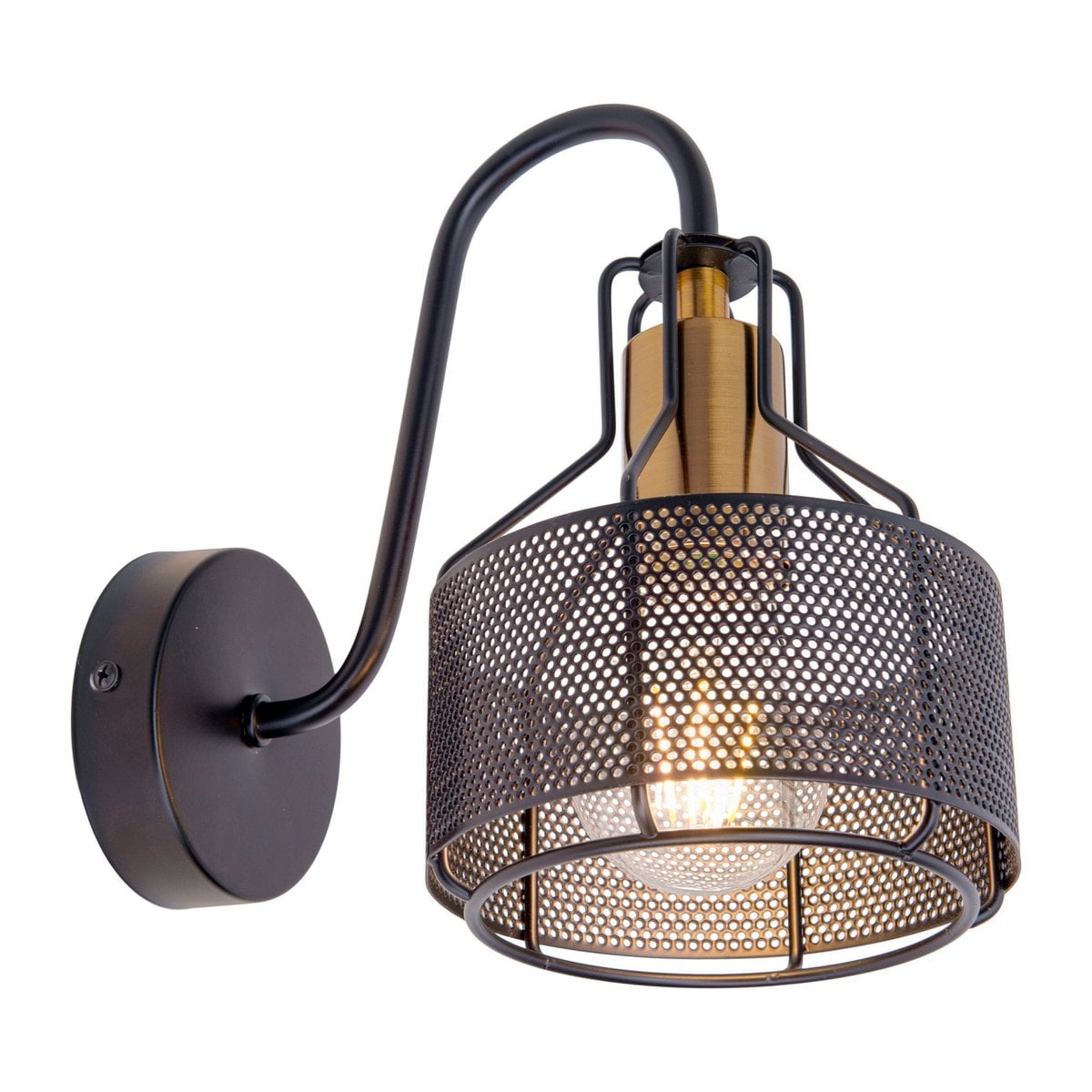 1er Wall Lamp Spot "Foro" gemaakt van metaal in het zwart, met E27 -versie, ongeveer 22 x 13,5 x 23 cm. Stijlvolle verlichting voor woonkamer, eetkamer of keuken.