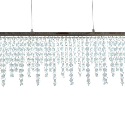 LED hanglamp "diamanten", hanglamp, metaal en kristalglas, chroom, met stevig gebouwd -in LED's, voor eetkamer, woonkamer, gang of kantoor, 120 cm lang
