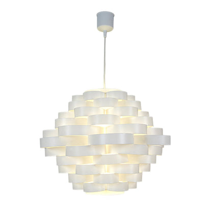 Hanger lamp "witte lijn" gemaakt van plastic in wit, e27, Ø 55 cm