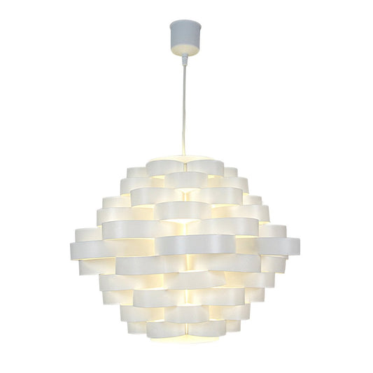 Hanger lamp "witte lijn" gemaakt van plastic in wit, e27, Ø 55 cm