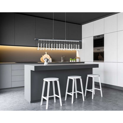 Led hanglamp "nobilis" lengte ongeveer 100 cm, gemaakt van metaal en plastic in grijs, met stevig gebouwd -in LED's, verlichting voor woonkamer, eetkamer of kantoor