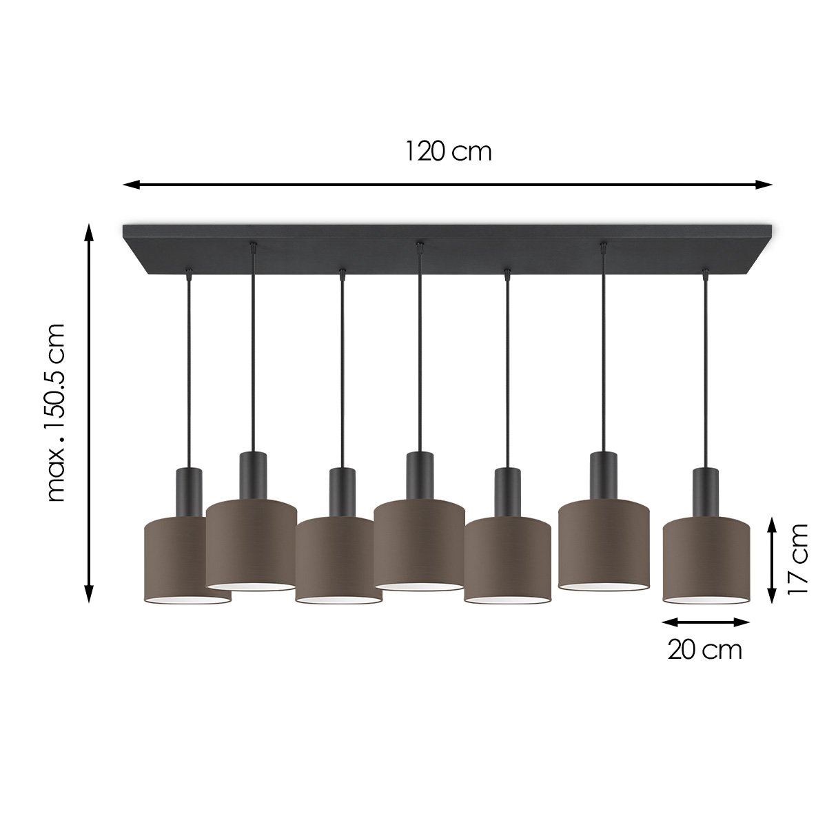 Home Sweet Home hanglamp Bling-Xxl Bar 7L-Taupe-20cm