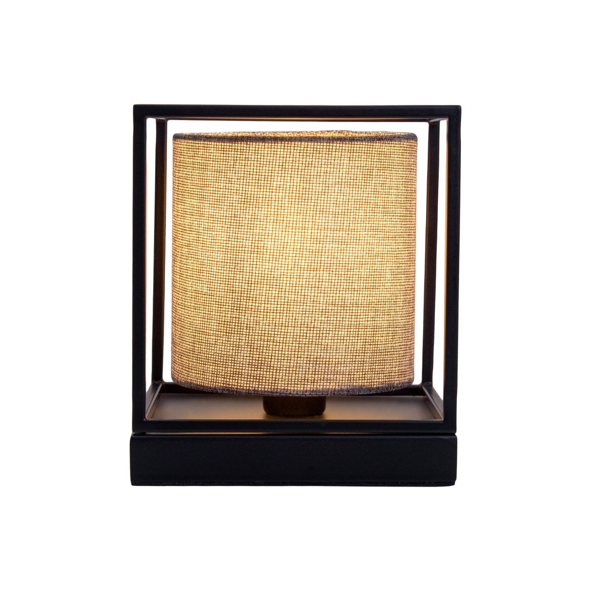 Tafellicht "Beta" grijs gemaakt van metaal met stofscherm in grijs, met E14 -aansluiting, lamp voor woonkamer, eetkamer, gang en kantoor, 15 x 15 x 17 cm