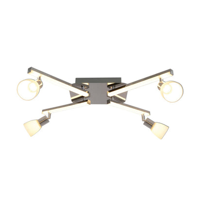 LED -plafondlicht "Ibiza" 68 cm lang, gemaakt van chroom -gekleurd metaal, glas en plastic