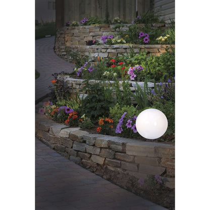 Buiten de Spitical Spit "Ball" D: 50 cm, voor buiten, plastic aarde spies, wit, E27, - Wegelettes