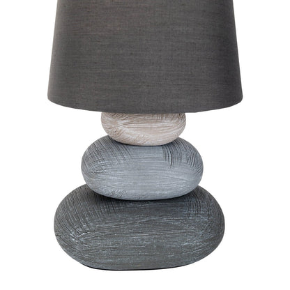 Keramische tafellamp "Stoney", keramische tafellamp in grijs, met E14 -aansluiting, tafellamp voor eetkamer, woonkamer, gang of kantoor, of als bedlamp, 31 cm hoog