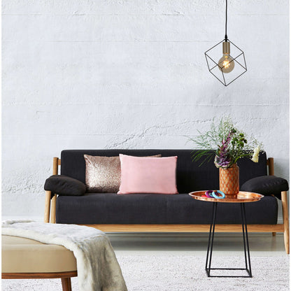 Hanger lamp "canto", hanglamp in metalen zwart en goud, e27 socket, voor eetkamer, woonkamer, gang of kantoor, 26 x 26 cm
