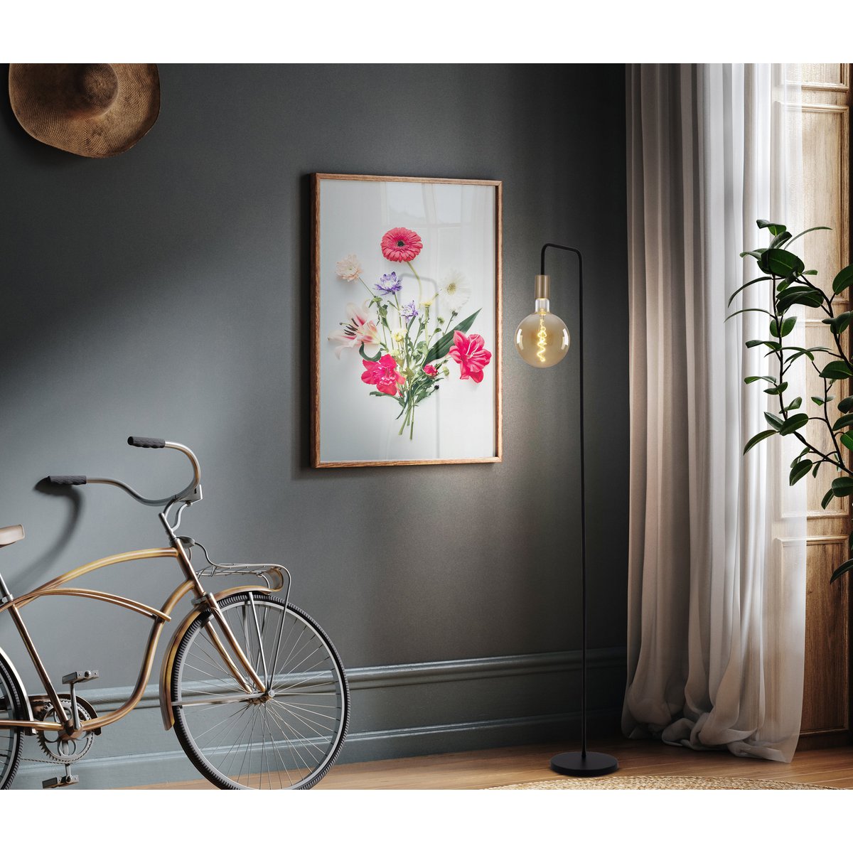 LED -lamp "Dilly Max", 5 watt, gloeilamp gemaakt van metaal en glas, warm wit, E27 Socket LED, decoratieve LED -lamp ca.