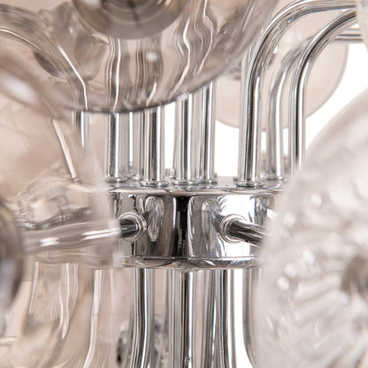 Hanger lamp "bol" Ø 75 cm, au s metaal en glas met verschillende structuren, verlichting voor woonkamer, eetkamer of kantoor.