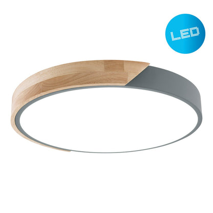 LED -plafondlamp "Borneo", Ø 31 cm gemaakt van metaal en plastic in grijs, geïntegreerde LED's, verlichting voor woonkamers, gang en kantoor