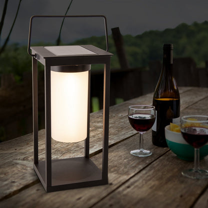 LED -camping/plintlamp H: 28 cm, voor buiten, plintlamp - metaal en plastic in het zwart, met geïntegreerde LED