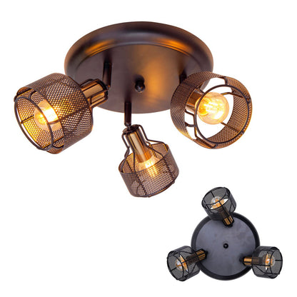 3-zits muur en plafond Rondel Spot "foro" gemaakt van metaal in zwart en goud, met E14-versies, 41 cm diameter. Stijlvolle verlichting voor woonkamer, eetkamer of keuken.