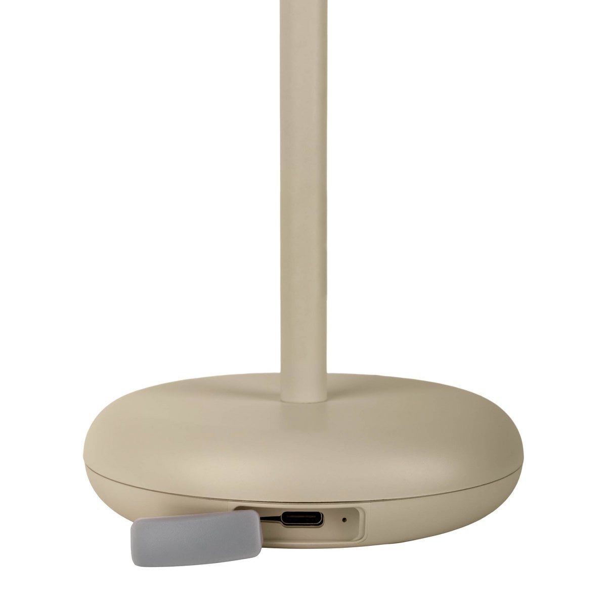 Noteloze tabletlicht "Pasi" voor buiten en binnen, gemaakt van metaal en plastic in beige, dimable, met aanraking en geheugenfunctie, ca. 26 cm hoog