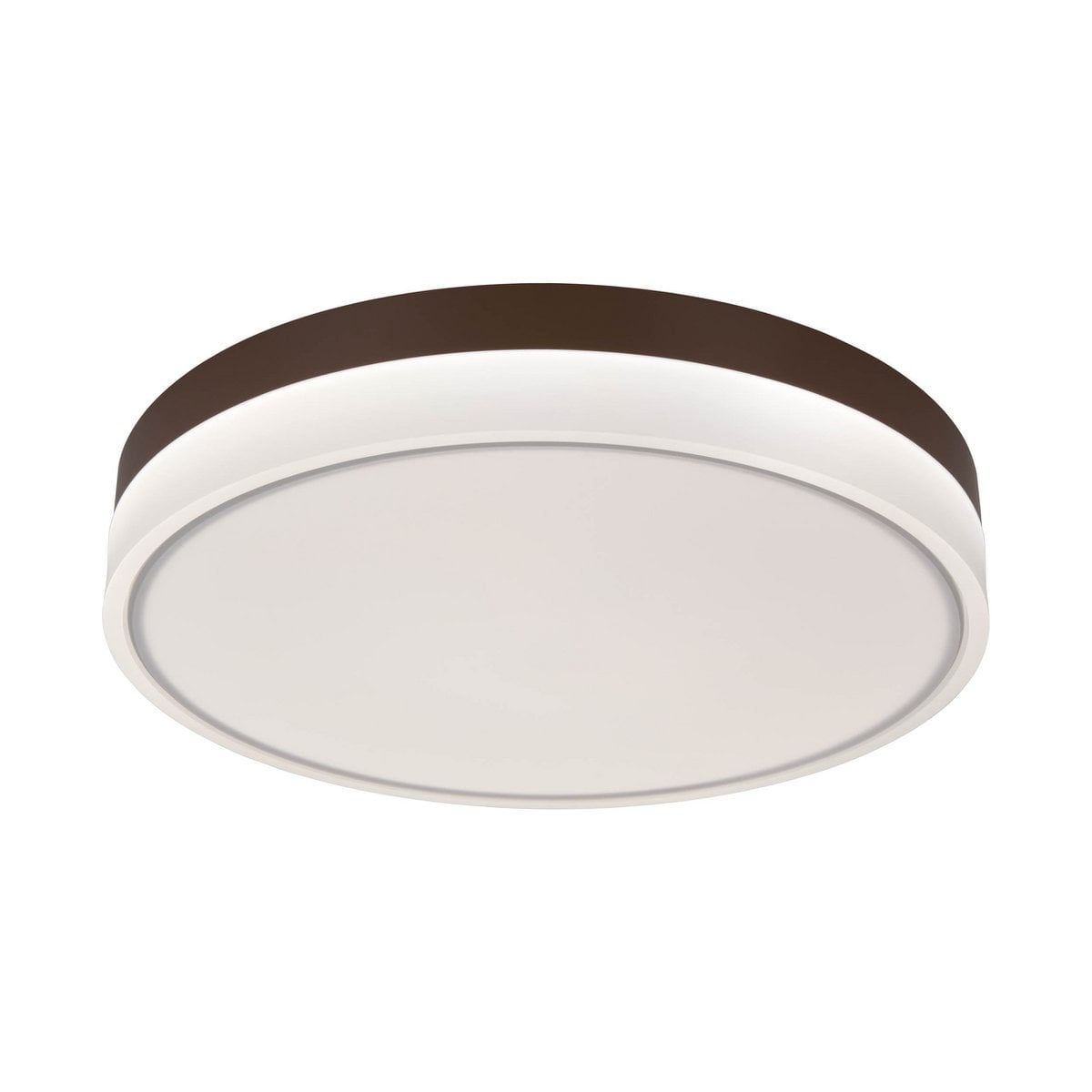 LED-plafondlicht "Lola" Ø van 50 cm, 9 cm hoog, metaal en plastic in bruin en wit, geïntegreerde LED's, 1900 lm, dimmable, CCT-functie 3000-6500 K, nachtlichtfunctie