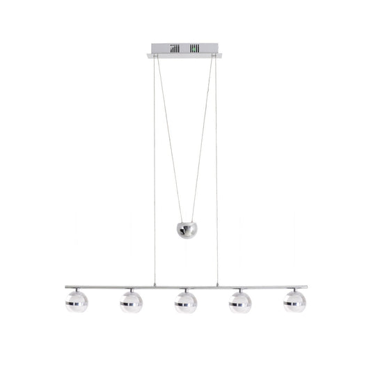 Led in ruil daarvoor hanglamp "bol" gemaakt van metaal en glas in chroom, met geïntegreerde LED