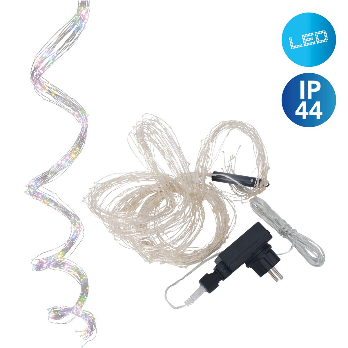 De decoratieve lichte keten "Schweif" 600 RGB LED, 2,5 meter lang