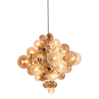 Hanger lamp "bol" Ø 75 cm, au s metaal en glas met verschillende structuren, verlichting voor woonkamer, eetkamer of kantoor.