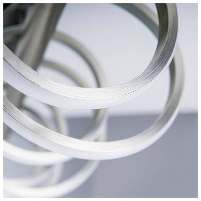 LED -plafondlamp "Belleza", moderne metalen plafondlamp en plastic in nikkel mat en wit, met stevig gebouwd -in LED's, 100 cm lang. De ideale verlichting voor woonkamer, eetkamer of keuken.