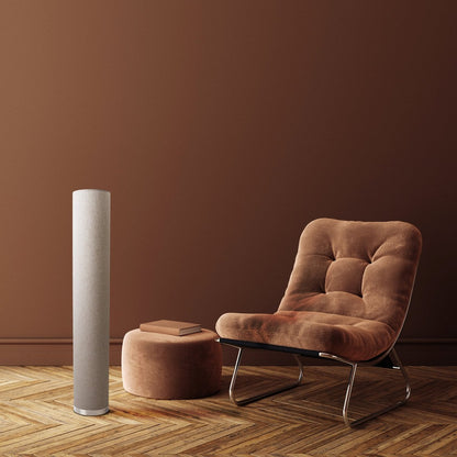 Staande lamp "Beate" Natuur van metaal en een tekstblazer in de natuur, E27 -aansluiting, vloerlamp voor eetkamer, woonkamer, gang of kantoor, ca. 110 cm hoog