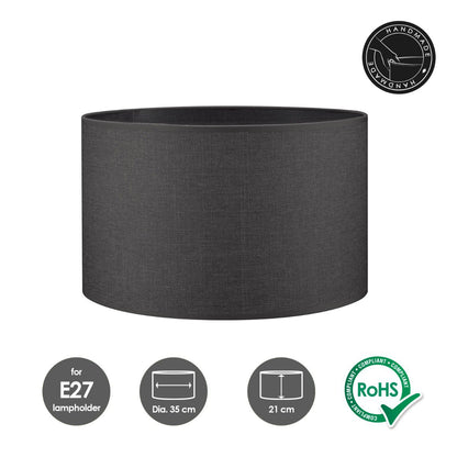 Home Sweet Home Lampenkap Canvas antraciet - B:35xD:35xH:21cm